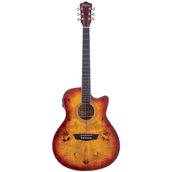 Washburn Deep Forest Burl Ace Amber Fade Elektro Akustik Gitar