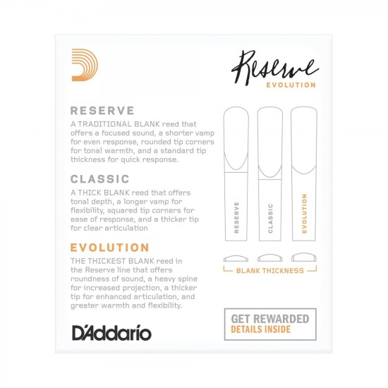 DAddario Woodwinds Reserve Evolution DCE1030 Sib Klarnet Kamışı No:3